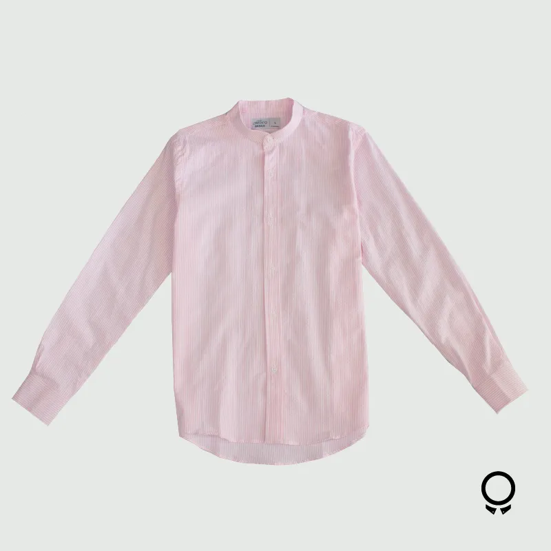 CAMISA LIBERATO BASICS CUELLO MAO ROSADO RAYADO