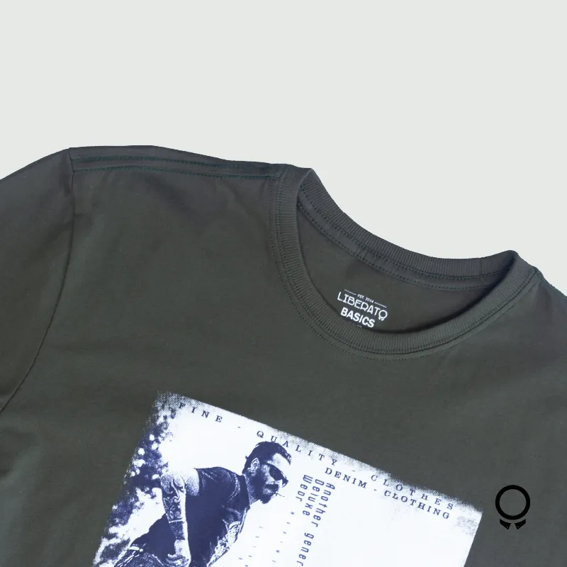 REMERA LIBERATO BASICS VERDE MOTORCYCLE