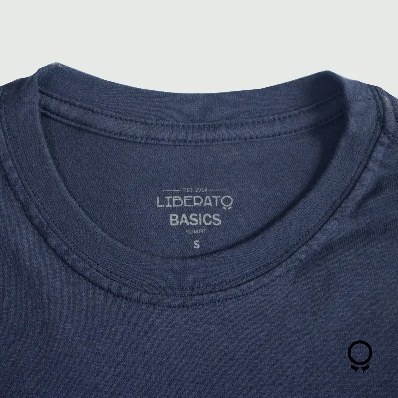 REMERA LIBERATO BASICS REDONDO AZUL MARINO