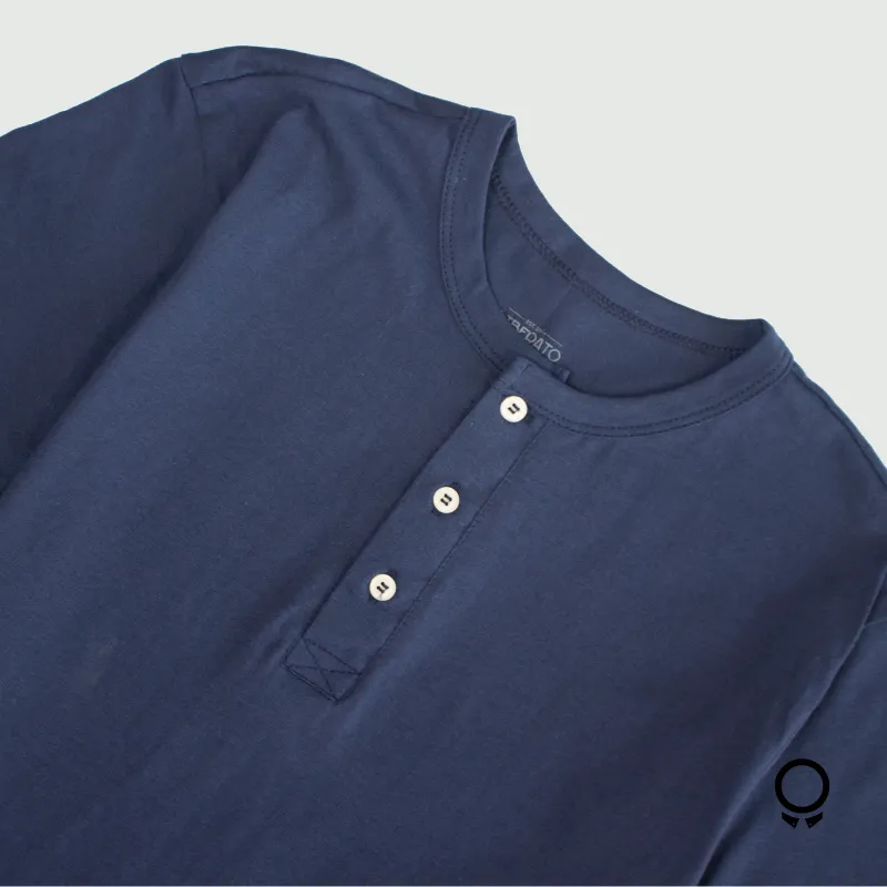 REMERA LIBERATO BASICS HENLEY AZUL MARINO