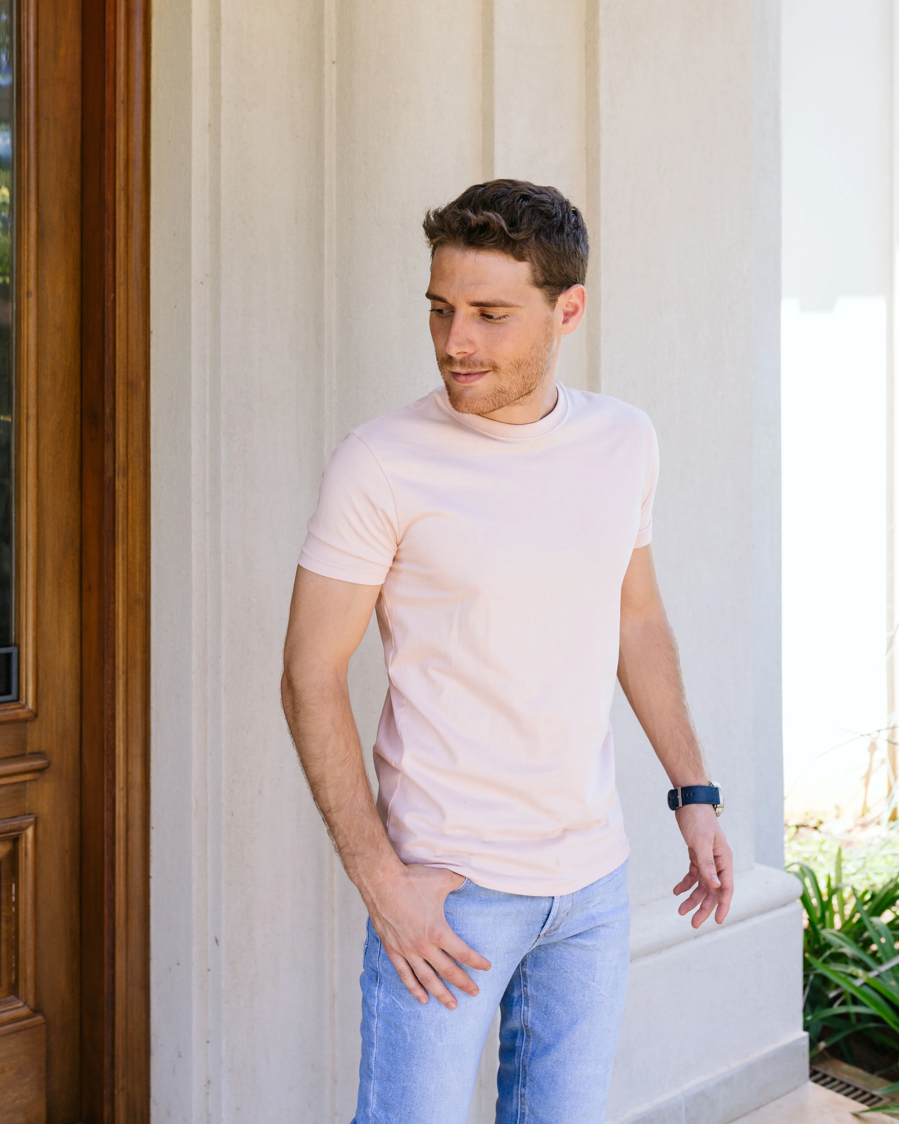 REMERA LIBERATO BASICS REDONDO ROSADO