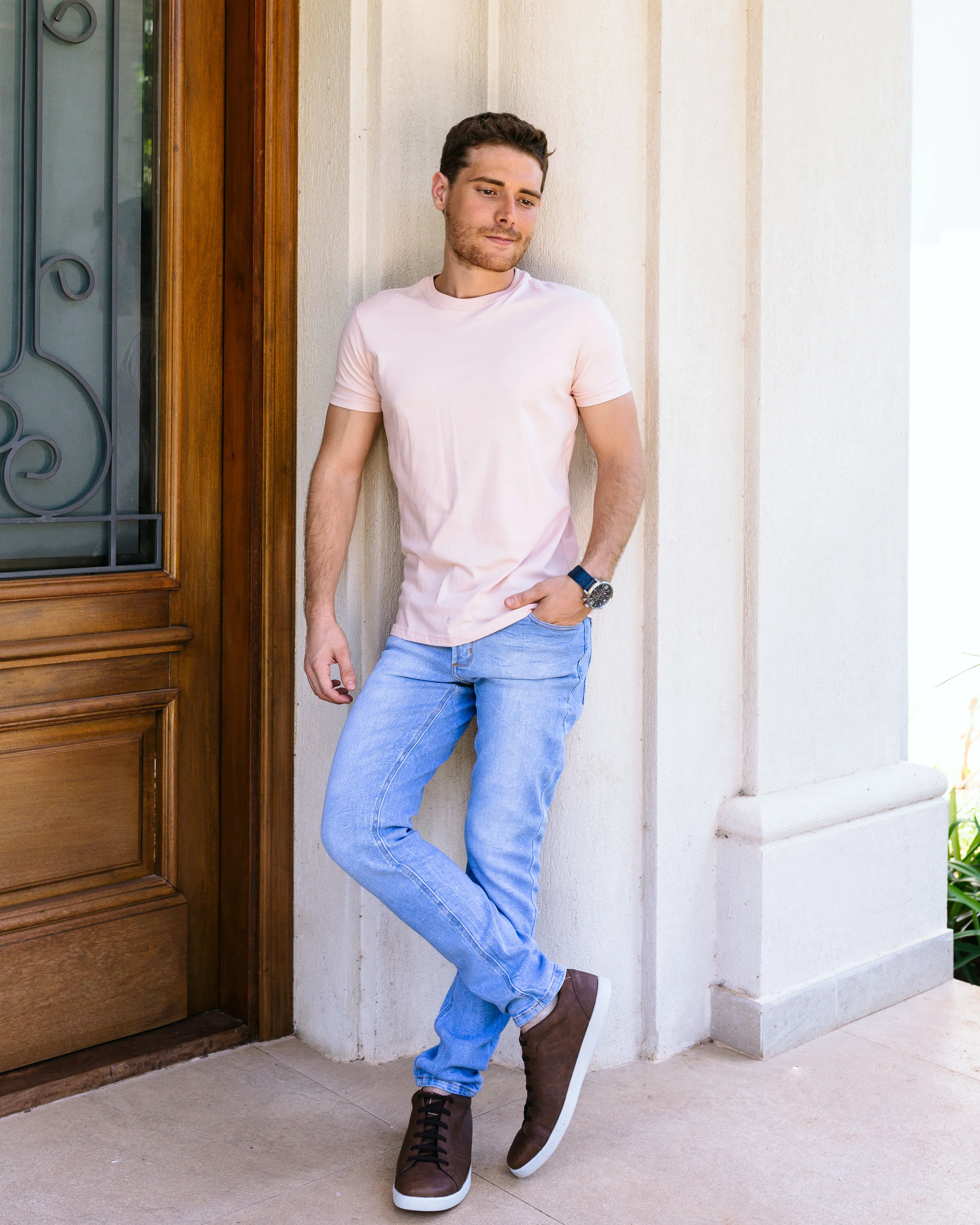 REMERA LIBERATO BASICS REDONDO ROSADO
