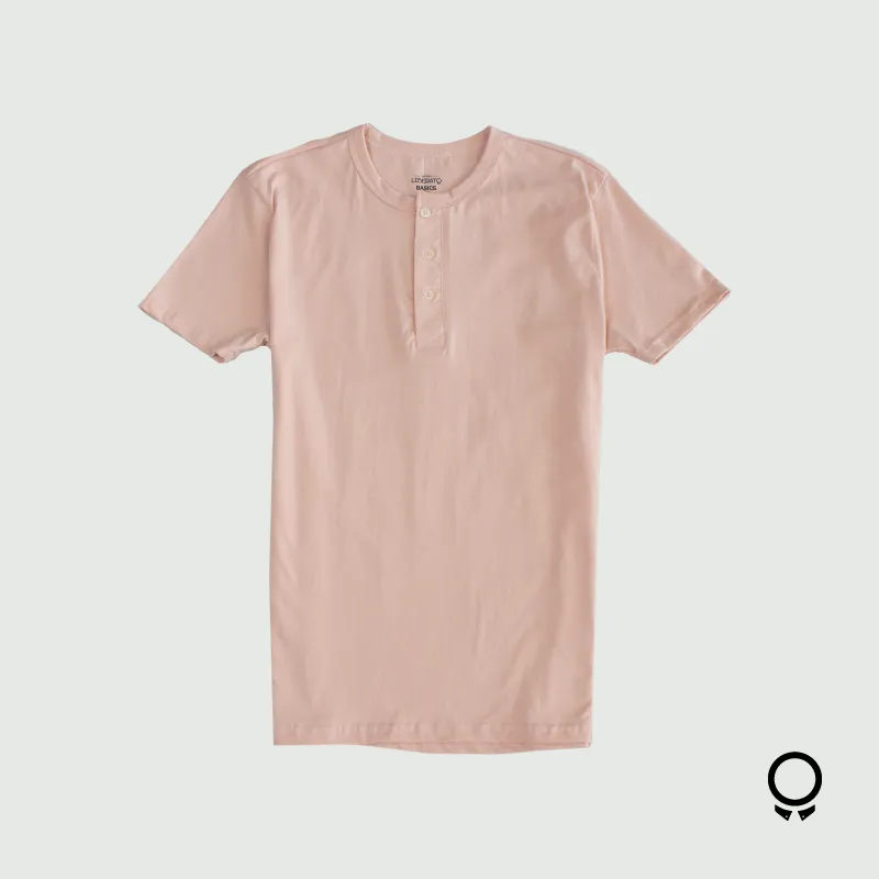 REMERA LIBERATO BASICS HENLEY ROSADA