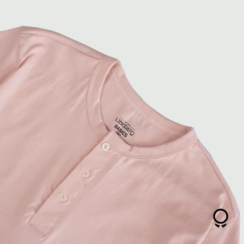 REMERA LIBERATO BASICS HENLEY ROSADA