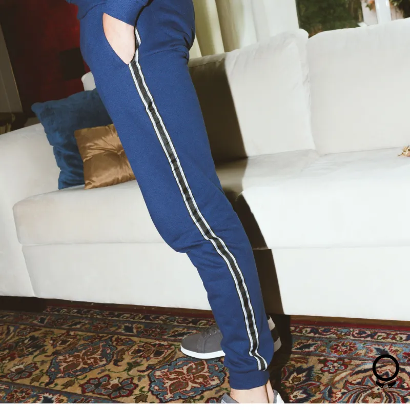 JOGGER LIBERATO BASICS AZUL MARINO CINTA BLANCA
