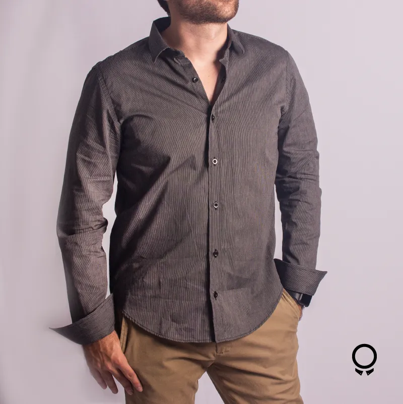 CAMISA LIBERATO MANGAS LARGAS NEGRO RAYAS