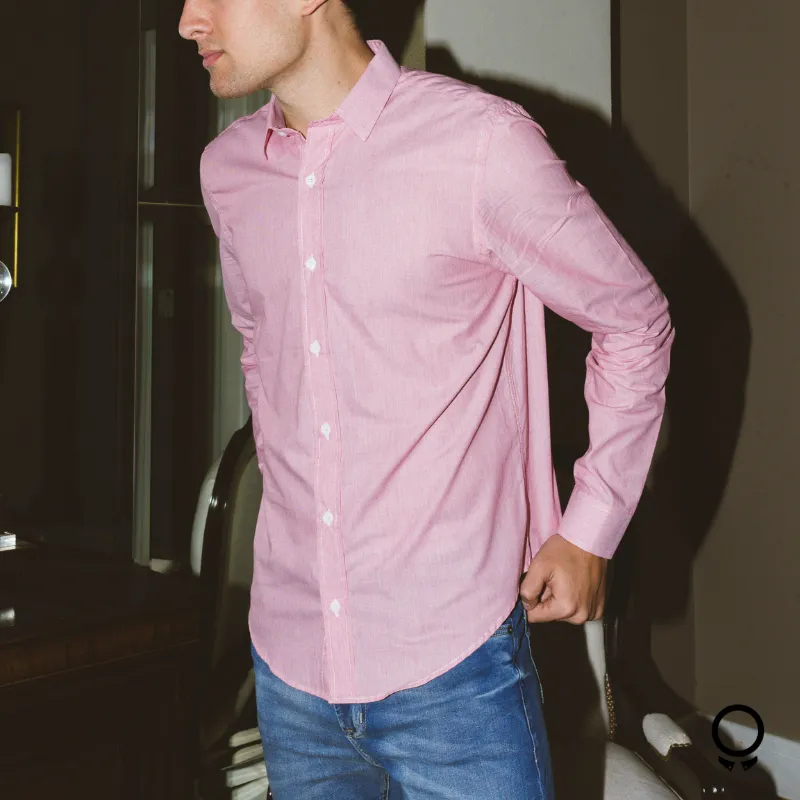 CAMISA LIBERATO BASICS MANGAS LARGAS ROJO RAYAS