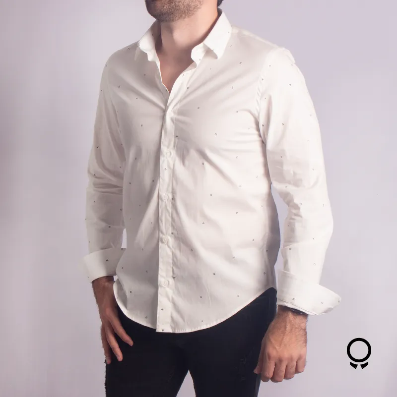 CAMISA LIBERATO BASICS MANGAS LARGAS BLANCO LETRAS