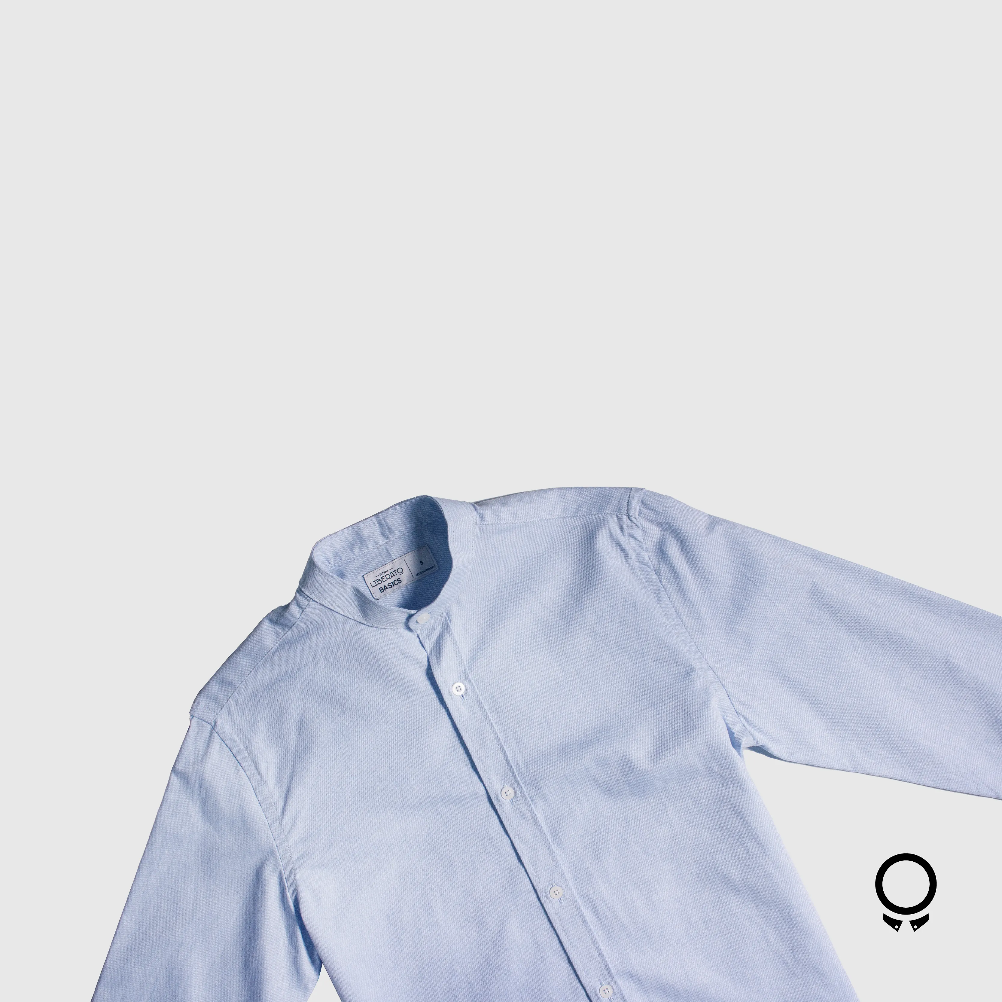 CAMISA LIBERATO BASICS CUELLO MAO MANGAS LARGAS CELESTE
