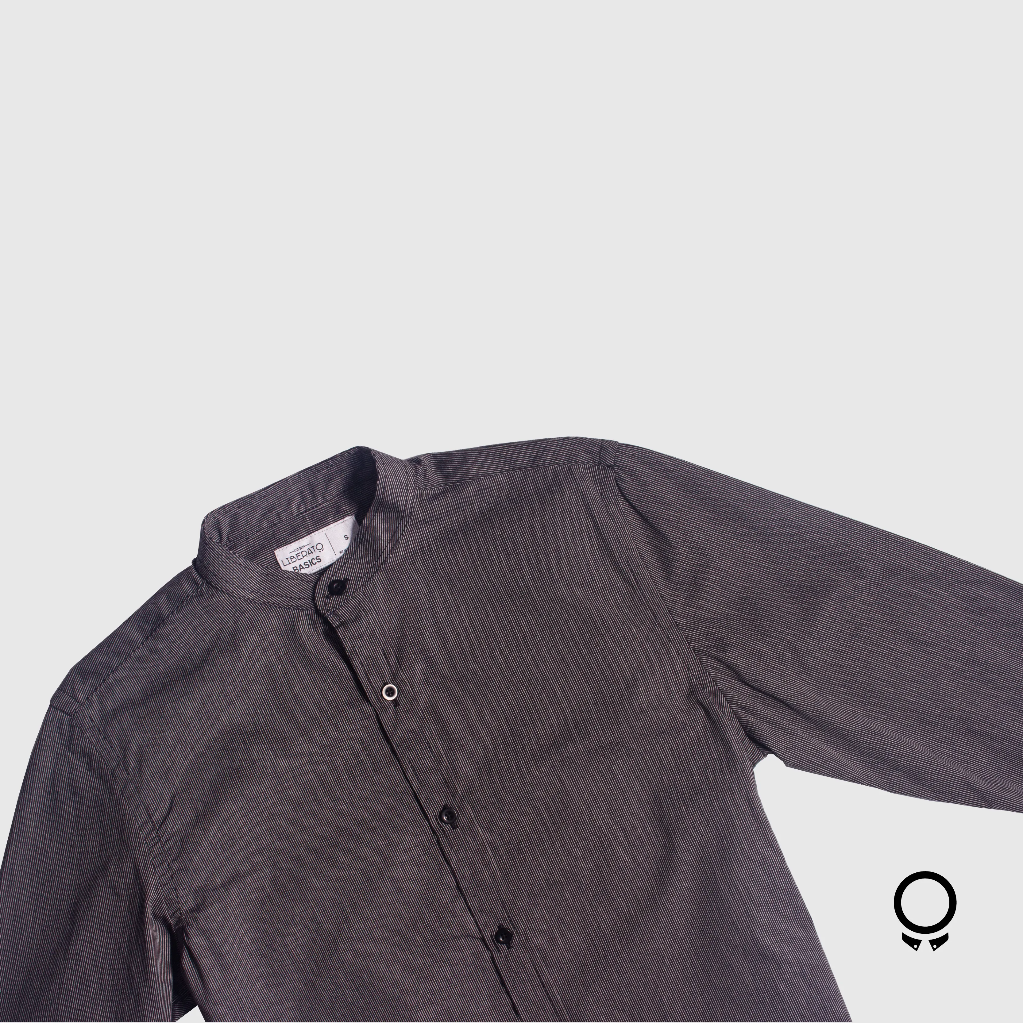CAMISA LIBERATO BASICS CUELLO MAO MANGAS LARGAS RAYAS NEGRAS