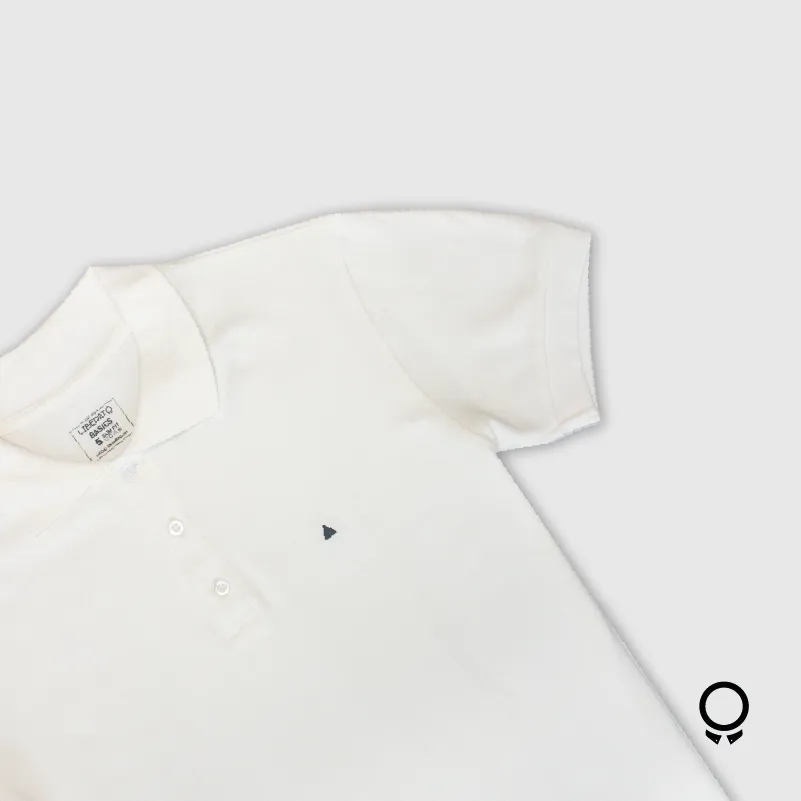 REMERA LIBERATO BASICS CUELLO POLO BLANCA CON LOGO