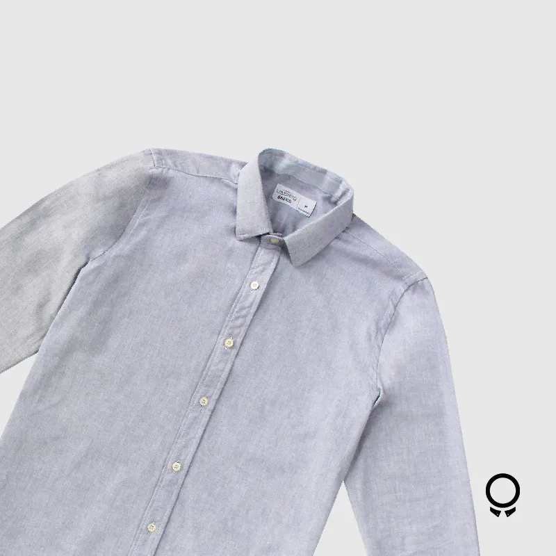 CAMISA LIBERATO BASICS MANGAS LARGAS AZUL JASPEADO