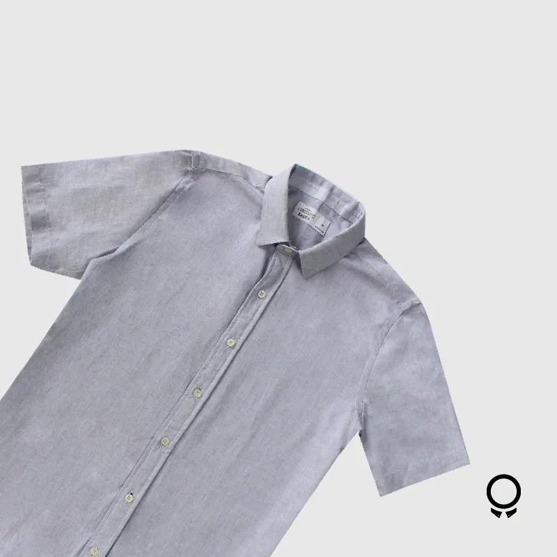 CAMISA LIBERATO BASICS MANGAS CORTAS GRIS JASPEADO