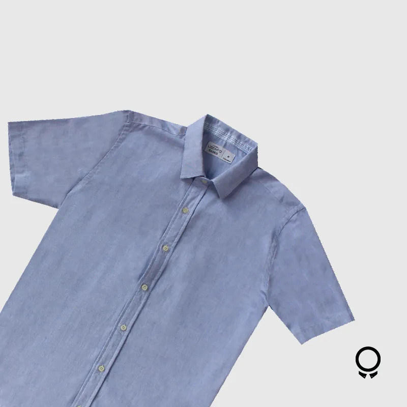 CAMISA LIBERATO BASICS MANGAS CORTAS CELESTE