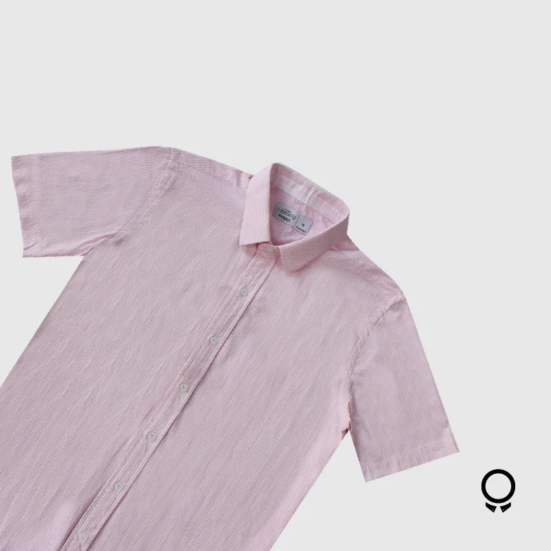 CAMISA LIBERATO BASICS MANGAS CORTAS ROSADO RAYAS