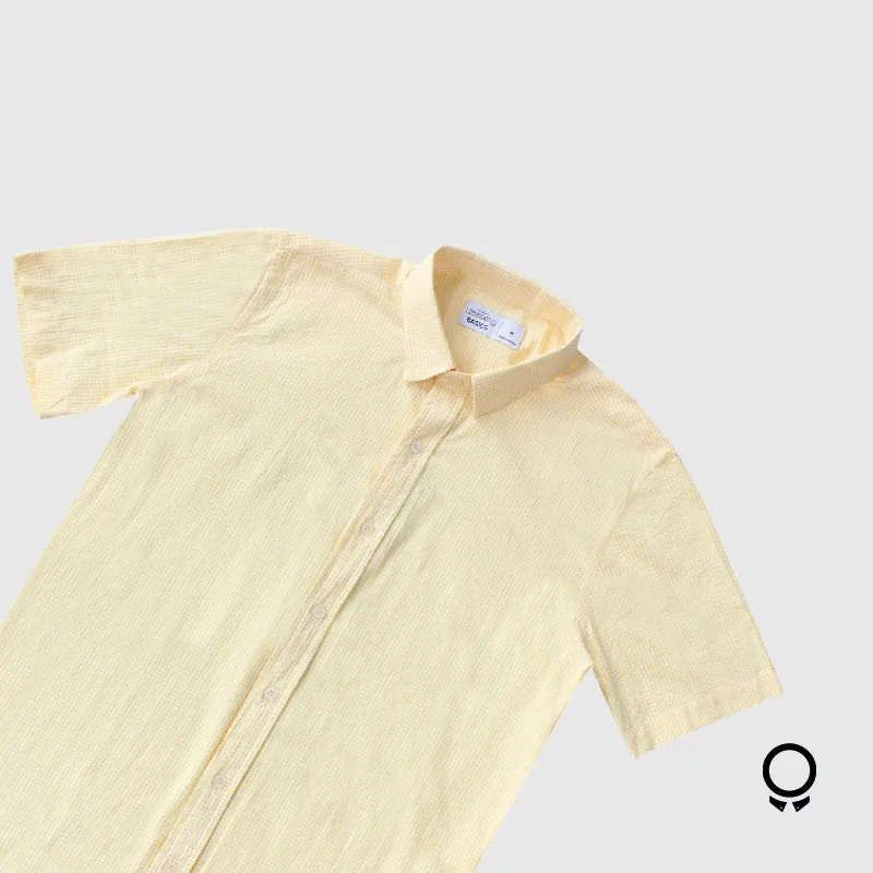 CAMISA LIBERATO BASICS MANGAS CORTAS AMARILLA CUADRITOS