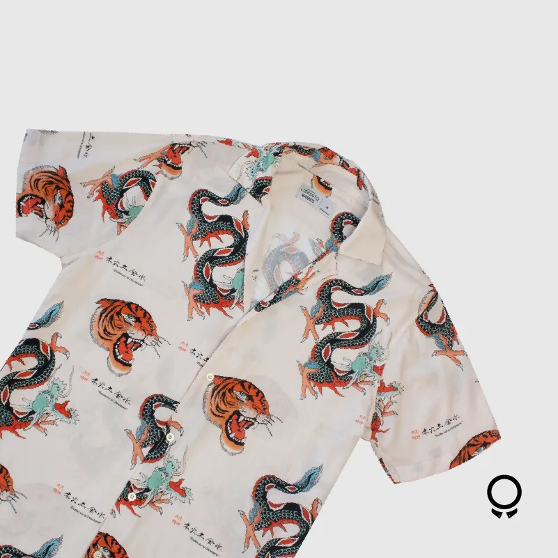 CAMISA LIBERATO BASICS PLAYERA BEIGE CON TIGRES
