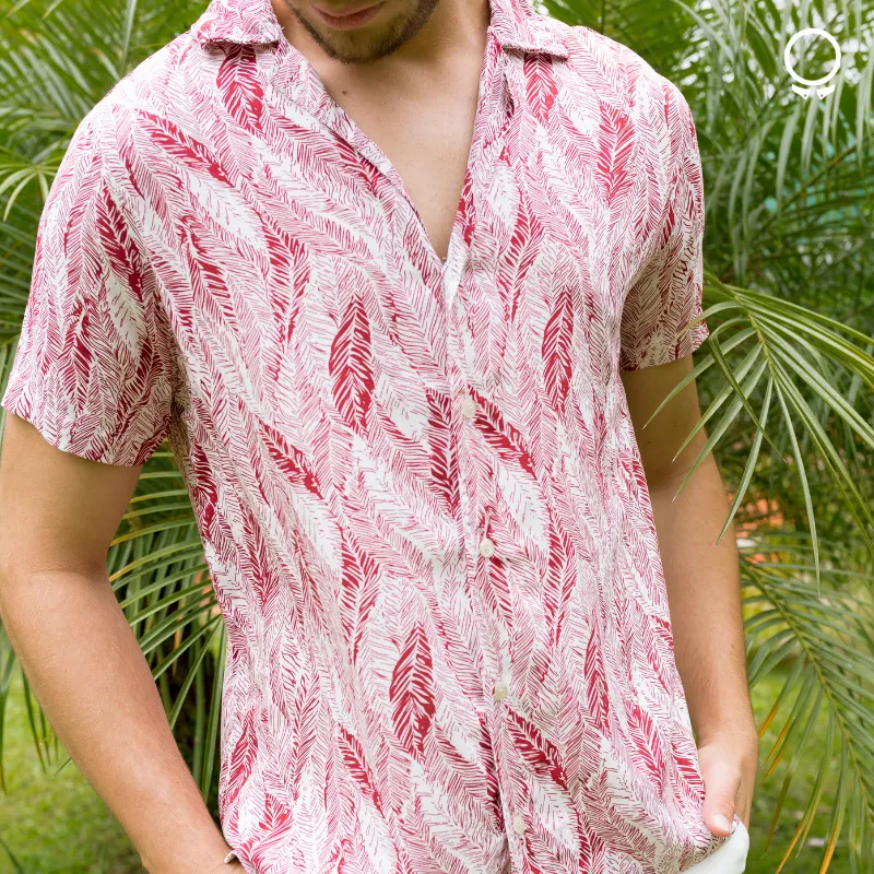 CAMISA LIBERATO BASICS PLAYERA HOJAS BORDO