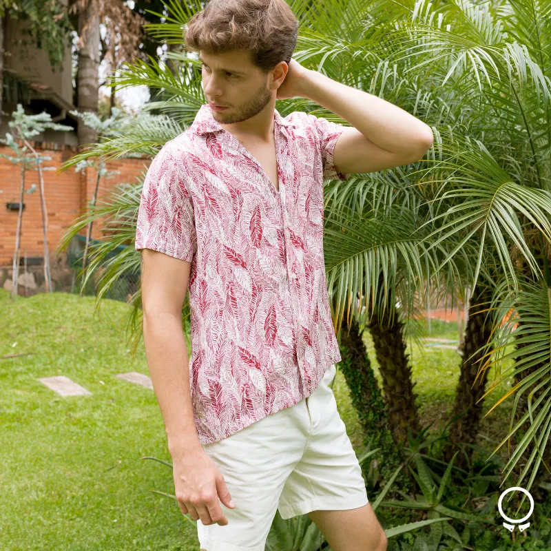 CAMISA LIBERATO BASICS PLAYERA HOJAS BORDO