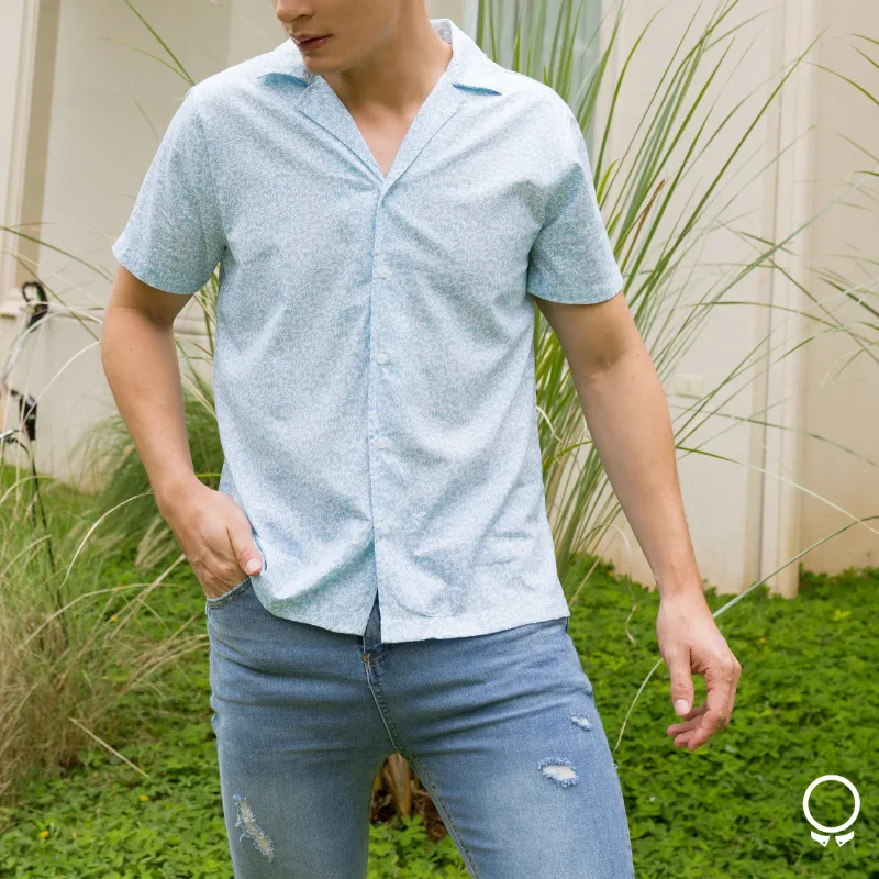 CAMISA LIBERATO BASICS PLAYERA  CELESTE FLORCITAS
