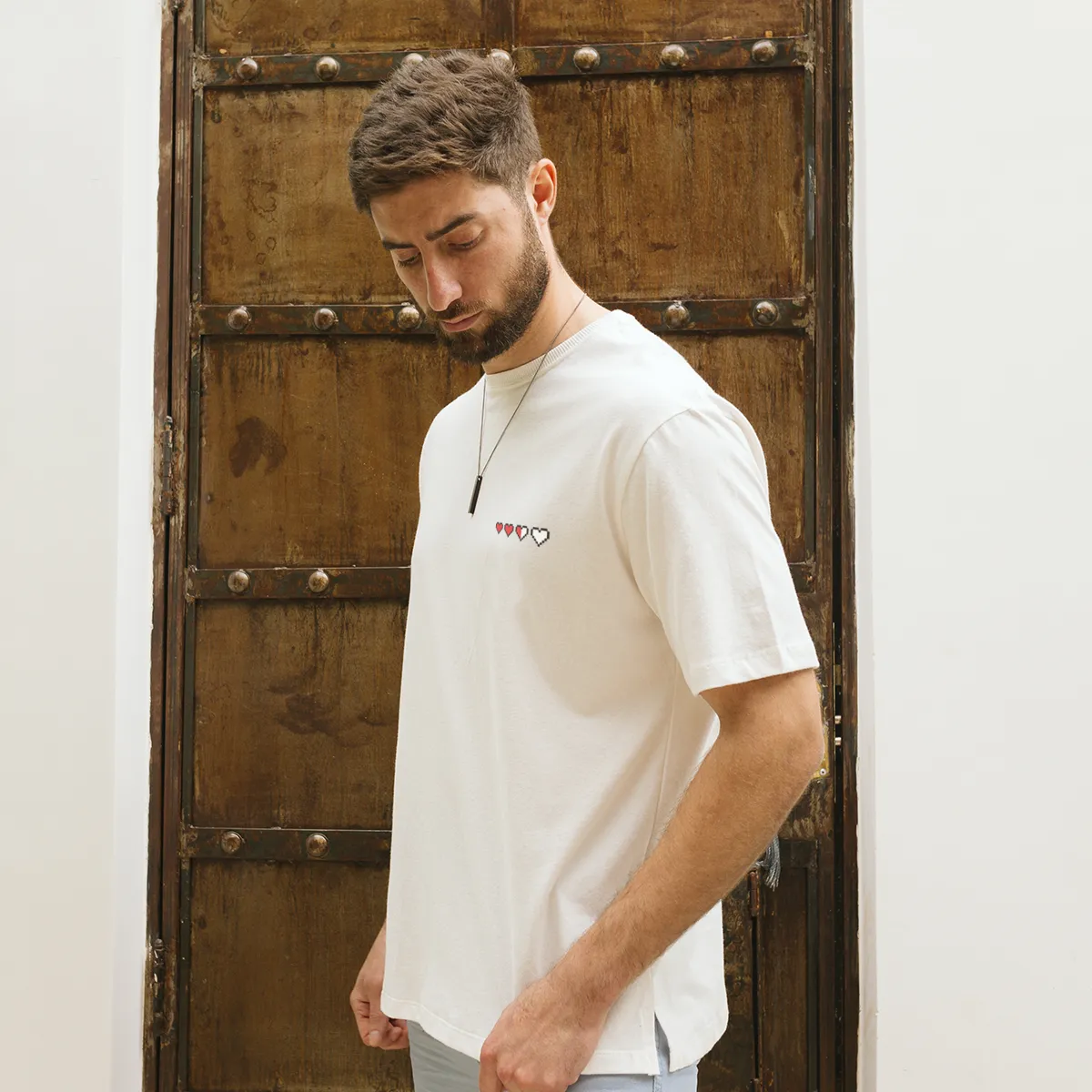 REMERA LIBERATO BASICS BLANCA ESTAMPA CORAZONES