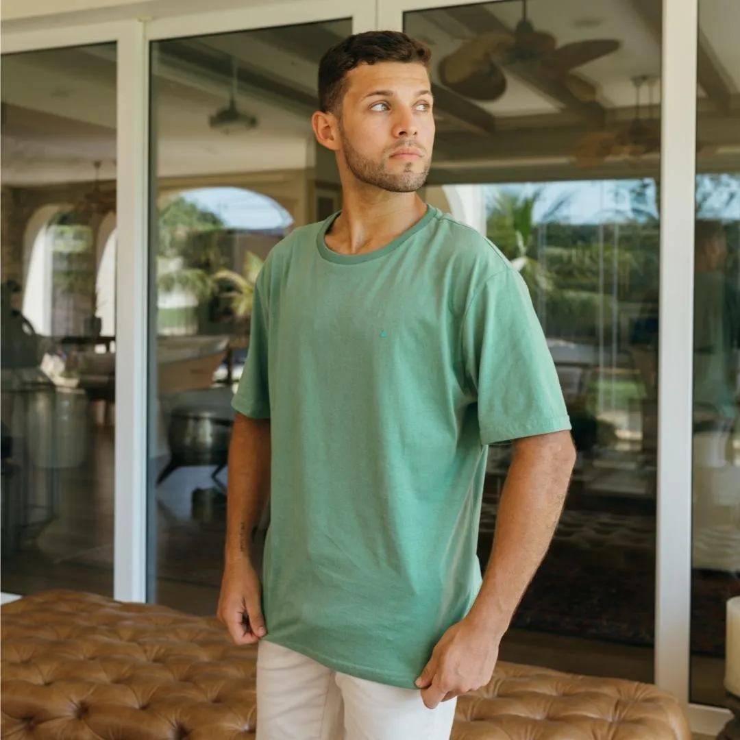 REMERA LIBERATO BASICS OVERSIZE VERDE RELIEVE AL TONO