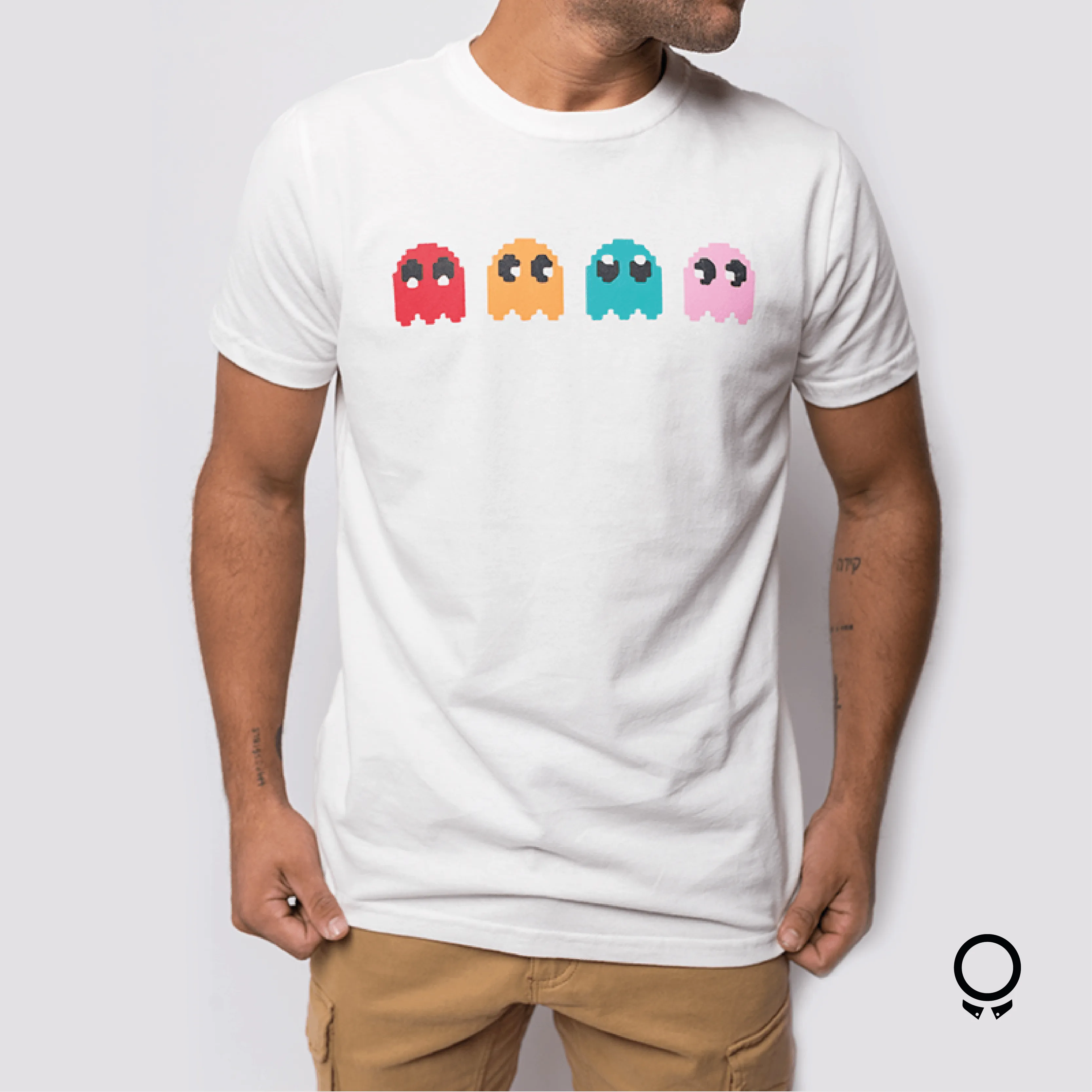 REMERA LIBERATO BASICS REGULAR FIT BLANCA PAC MAN