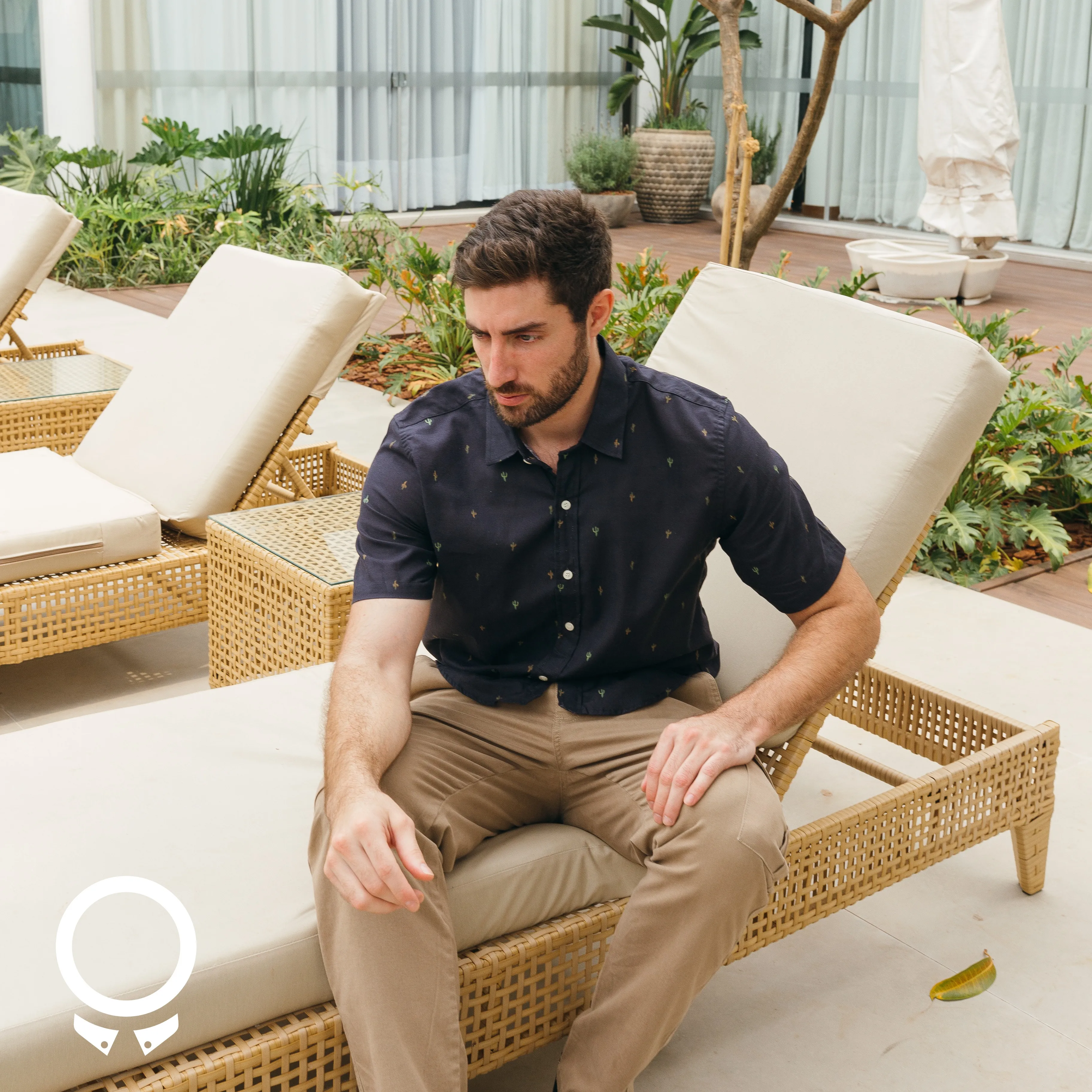 CAMISA LIBERATO BASICS MANGAS CORTAS AZUL MARINO CACTUS