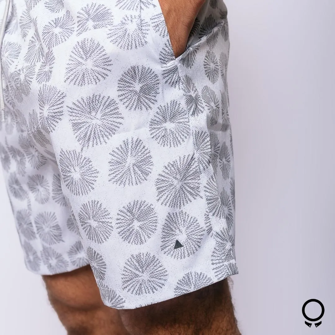 SHORT DE BAÑO LIBERATO BASICS BLANCO CON DETALLE GRIS