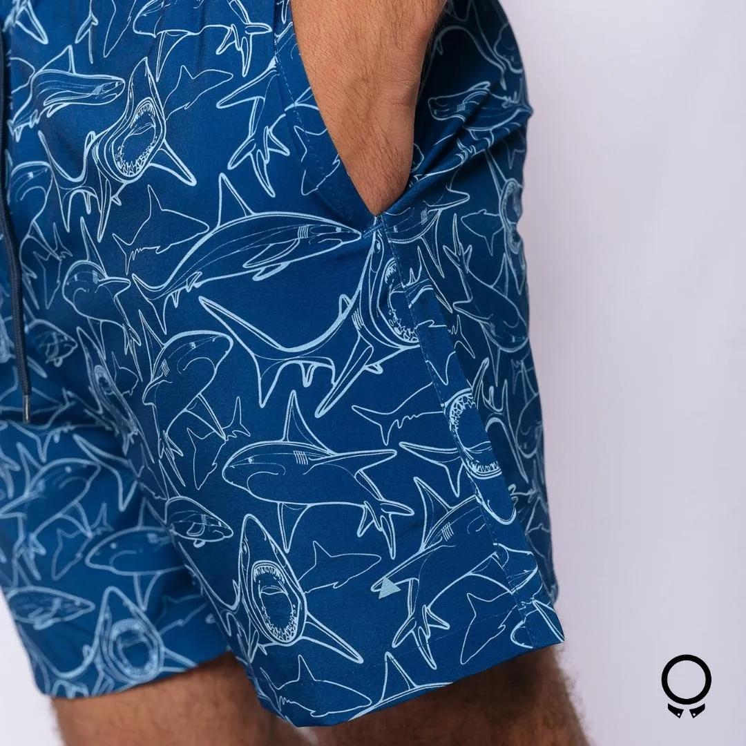 SHORT DE BAÑO LIBERATO BASICS MARINO TIBURONES