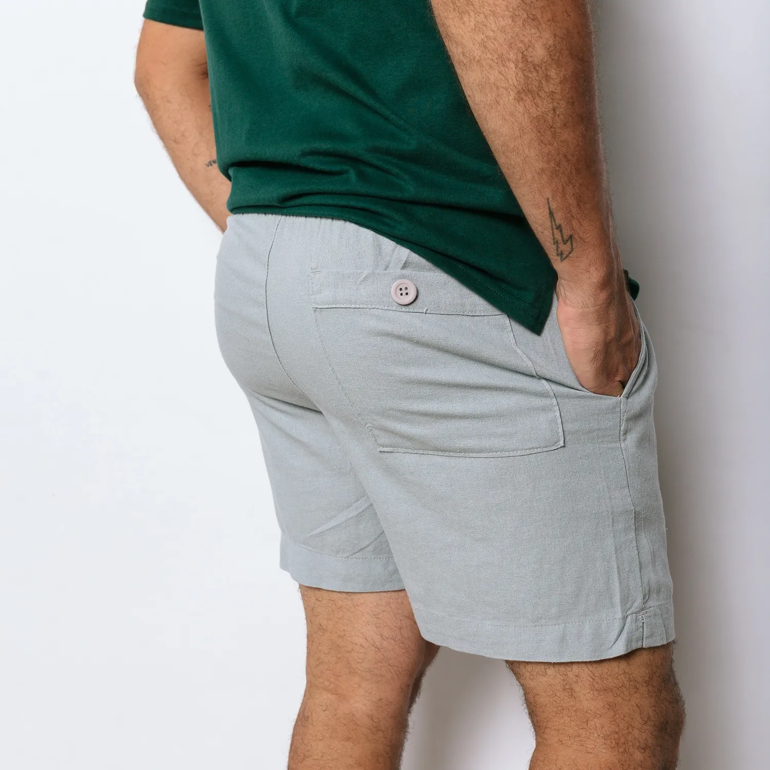 SHORTS LIBERATO BASICS DE LINO GRIS