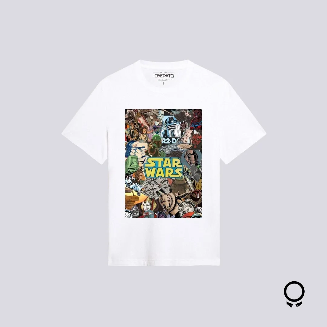 REMERA LIBERATO BASICS REGULAR FIT BLANCA STAR WARS