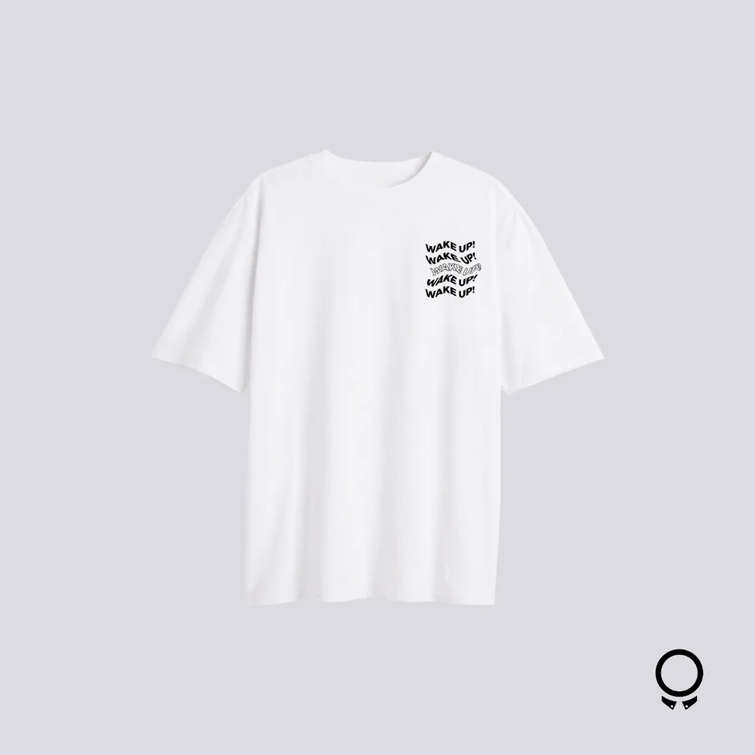 REMERA LIBERATO BASICS OVERSIZE BLANCA WAKE UP!