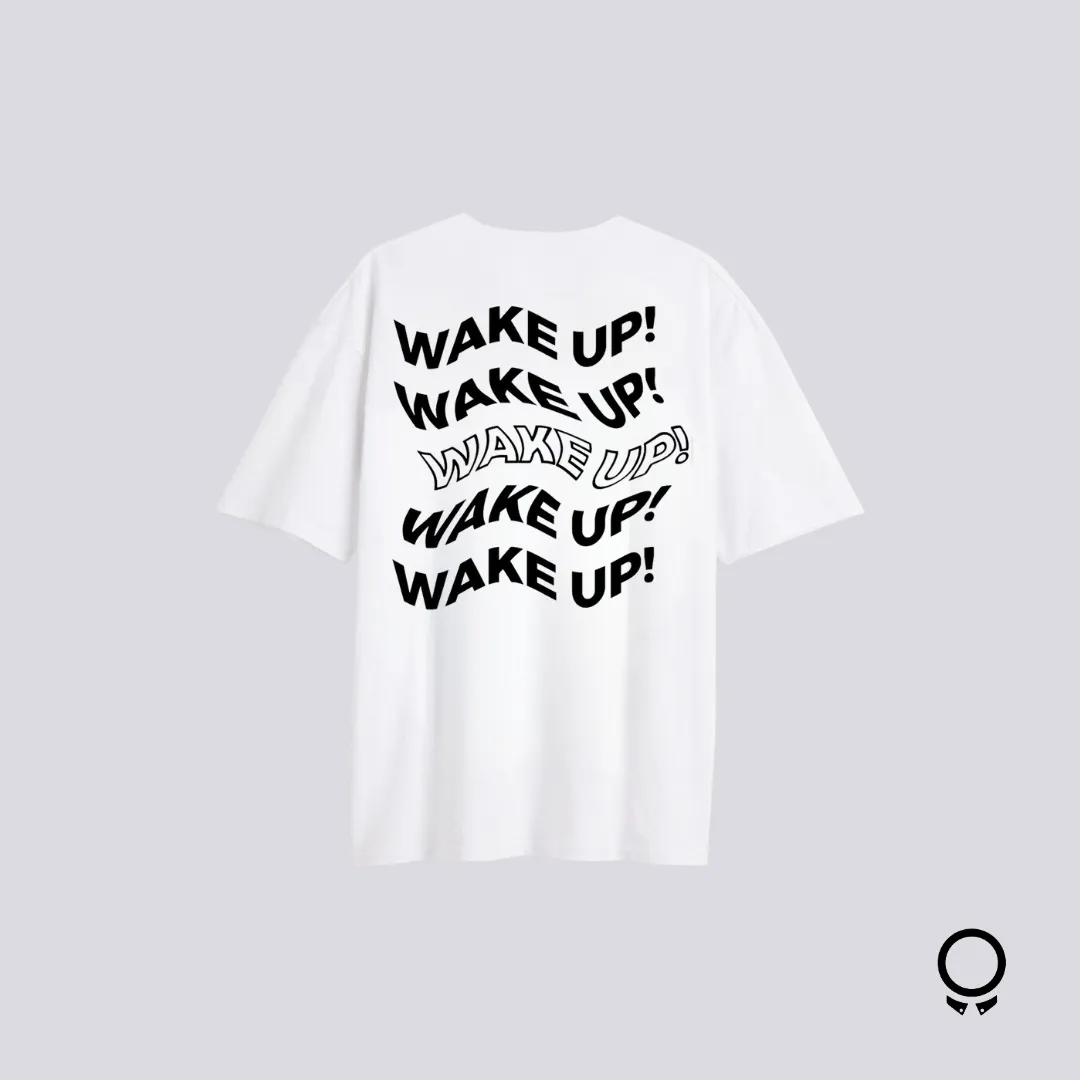 REMERA LIBERATO BASICS OVERSIZE BLANCA WAKE UP!