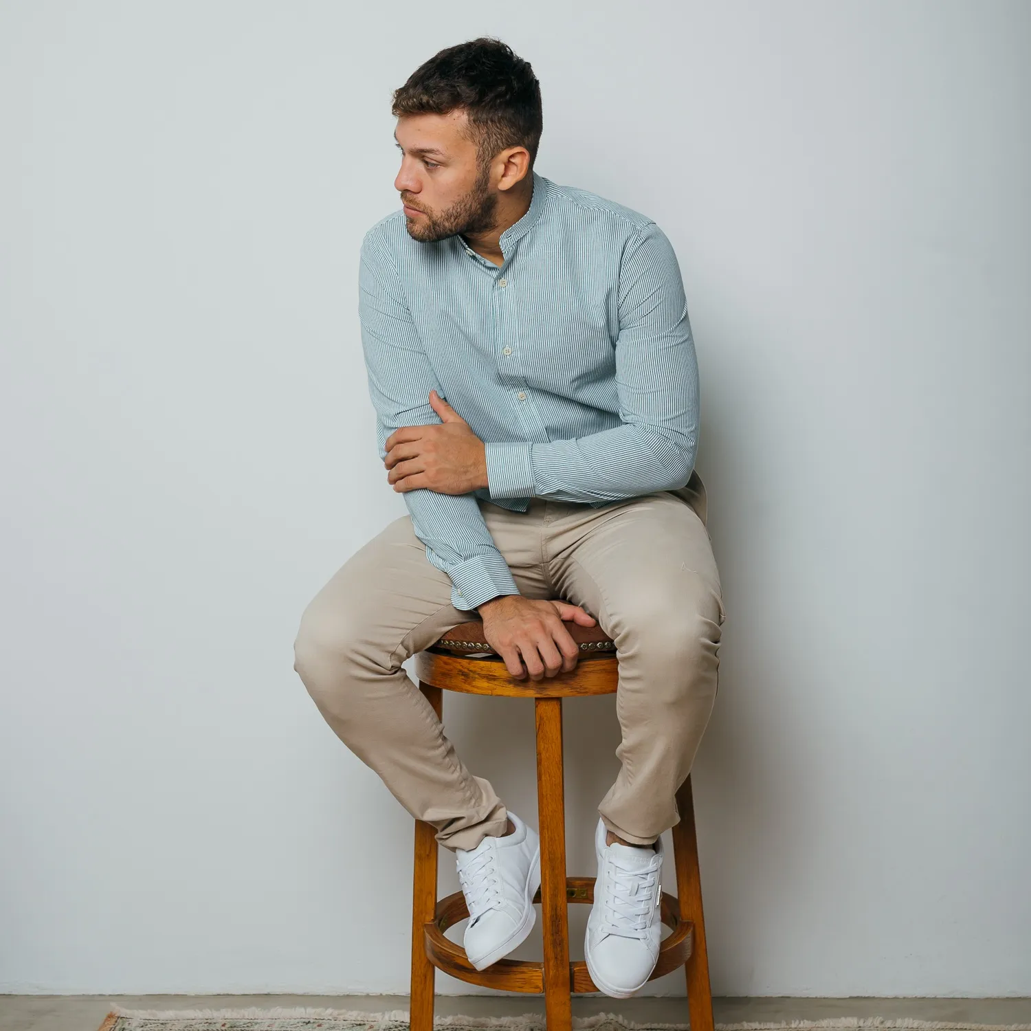 CAMISA LIBERATO BASICS MAO MANGAS LARGAS VERDE RAYAS