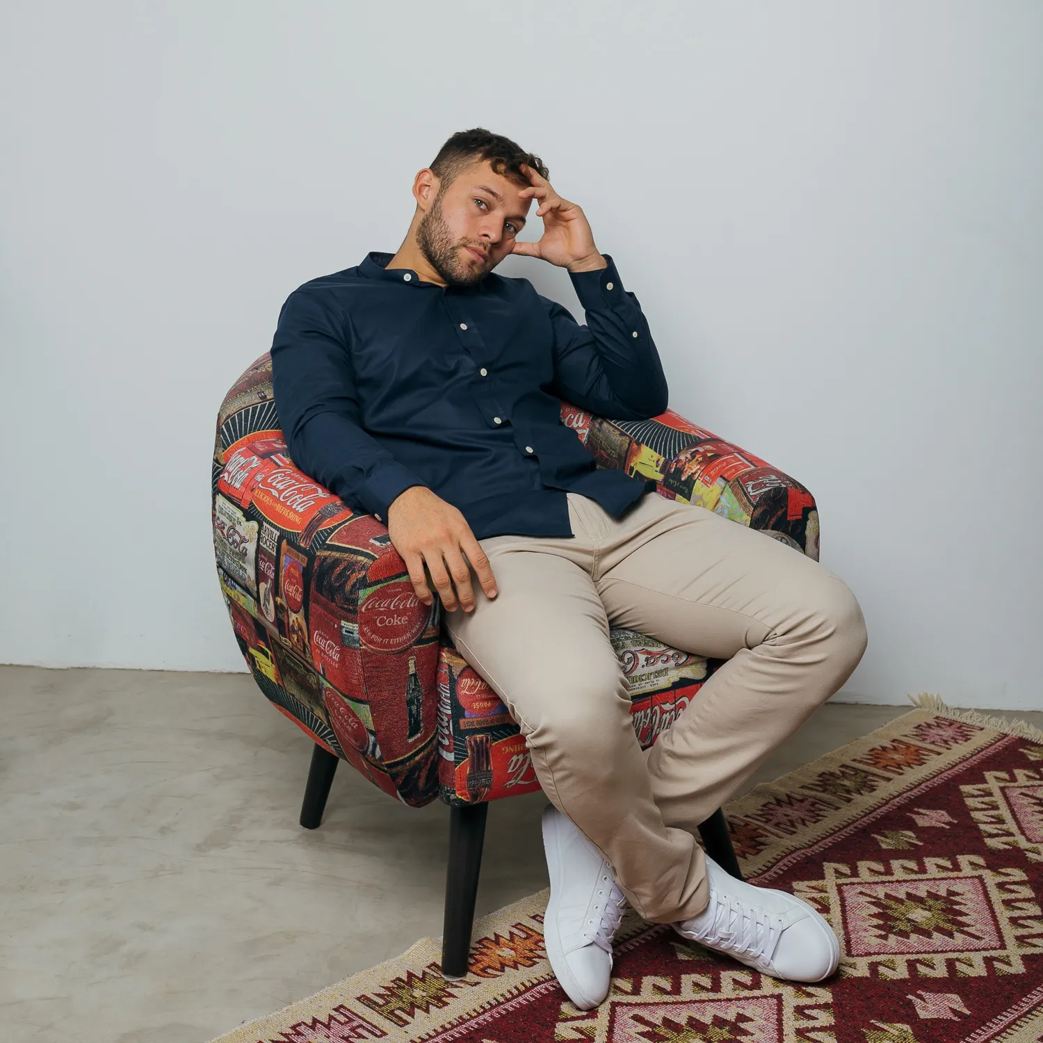 CAMISA LIBERATO BASICS MAO MANGAS LARGAS AZUL MARINO