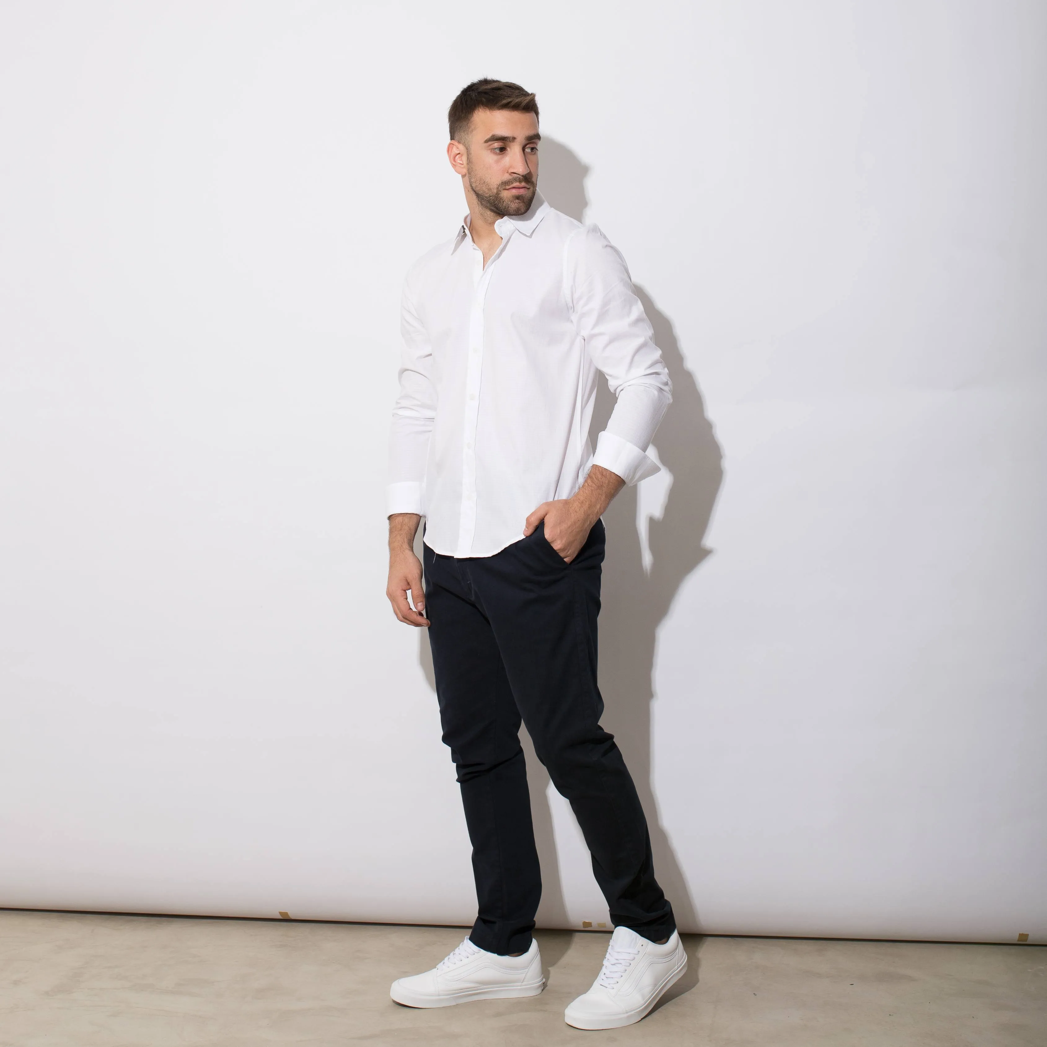 CAMISA LIBERATO BASICS MANGAS LARGAS BLANCA