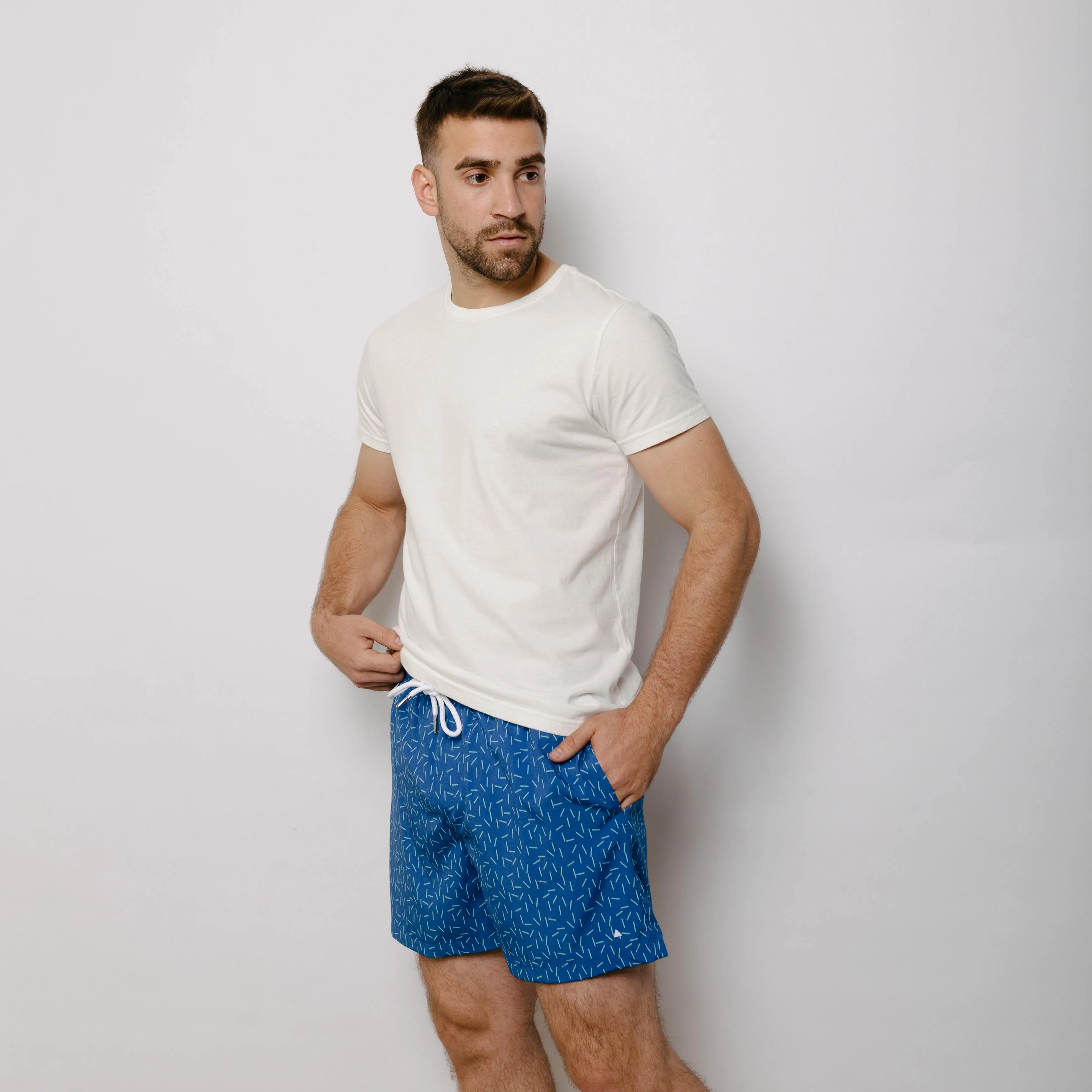 SHORT DE BAÑO VECTORES AZUL MARINO