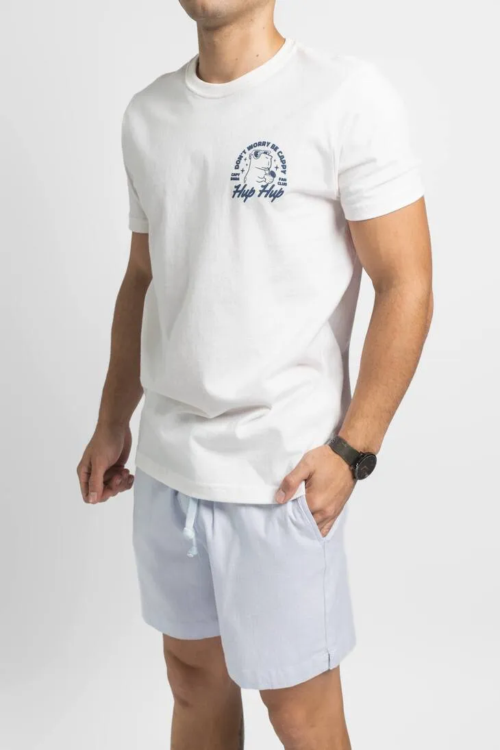 BERMUDA LIBERATO BASICS CON GOMA DE LINO CELESTE