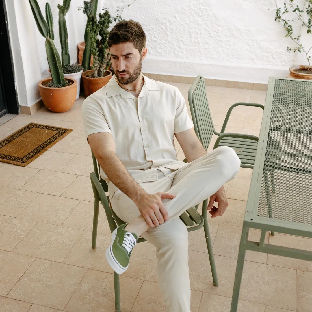 PANTALON CHINO LIBERATO BASICS DE LINO BEIGE