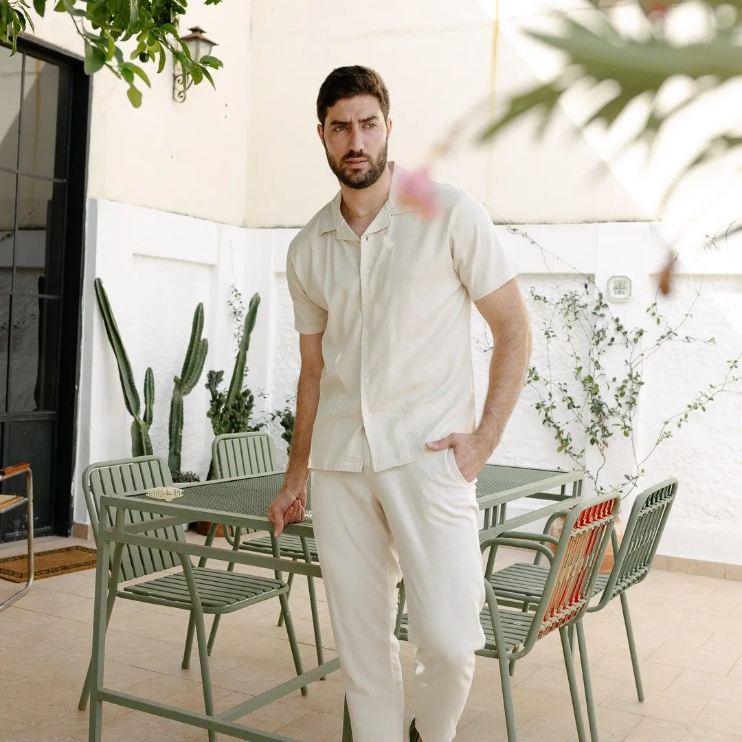 PANTALON CHINO LIBERATO BASICS DE LINO BEIGE