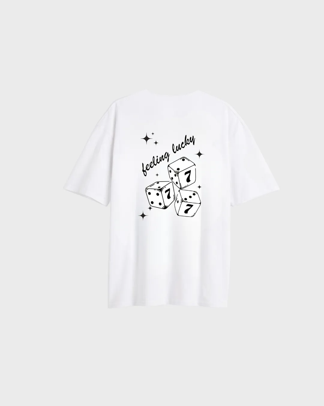 REMERA OVERSIZE PREMIUM 250 GSM LIBERATO BASICS  MARFIL  FEELING LUCKY