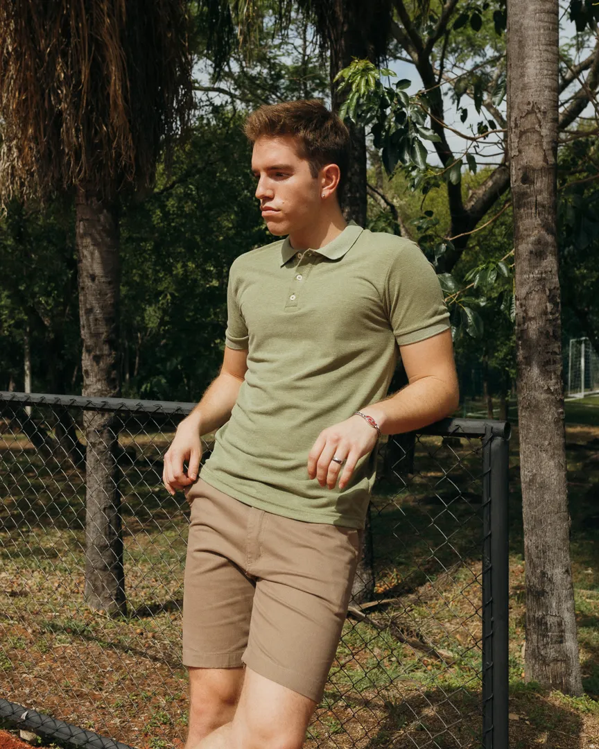 REMERA LIBERATO BASICS CUELLO POLO VERDE
