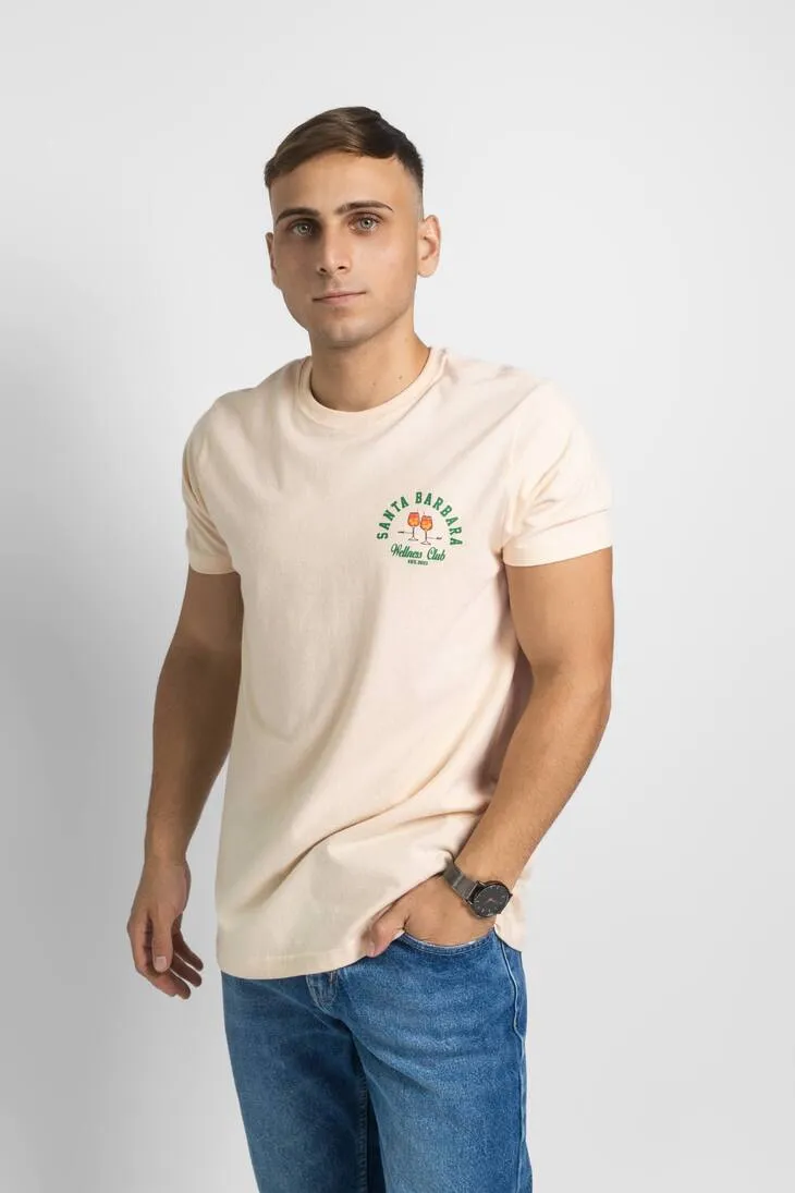 REMERA LIBERATO BASICS REGULAR FIT BEIGE SANTA BARBARA WELLNESS CLUB