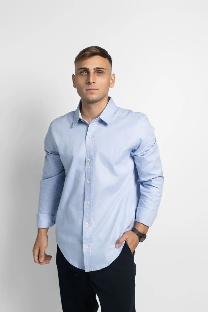 CAMISA LIBERATO BASICS MANGAS LARGAS CELESTE