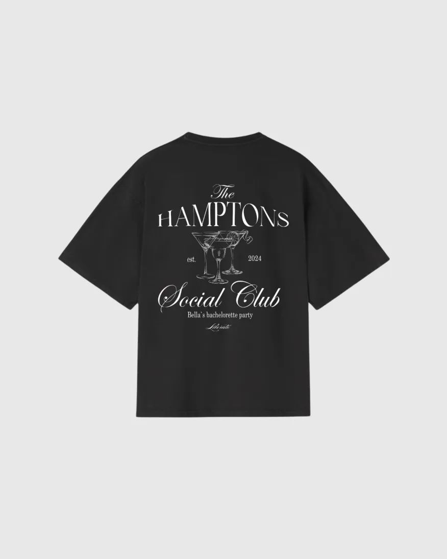 REMERA LIBERATO BASICS OVERSIZE NEGRA THE HAMPTONS SOCIAL CLUB