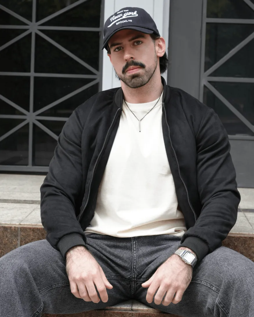 BOMBER JACKET LIBERATO BASICS GAMUZA NEGRA