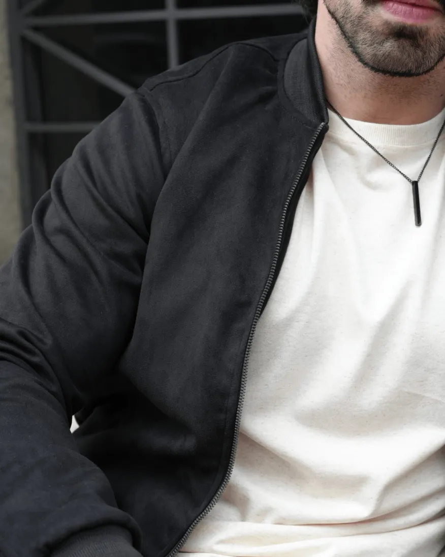BOMBER JACKET LIBERATO BASICS GAMUZA NEGRA