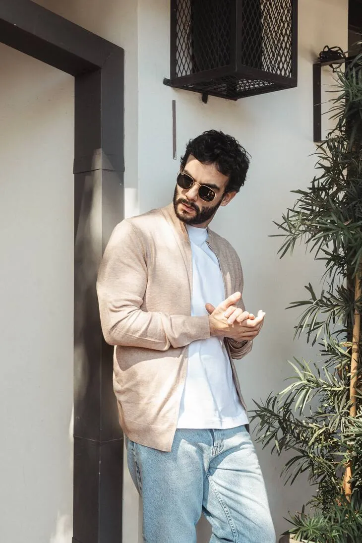SWEATER LIBERATO BASICS CON CIERRE BEIGE