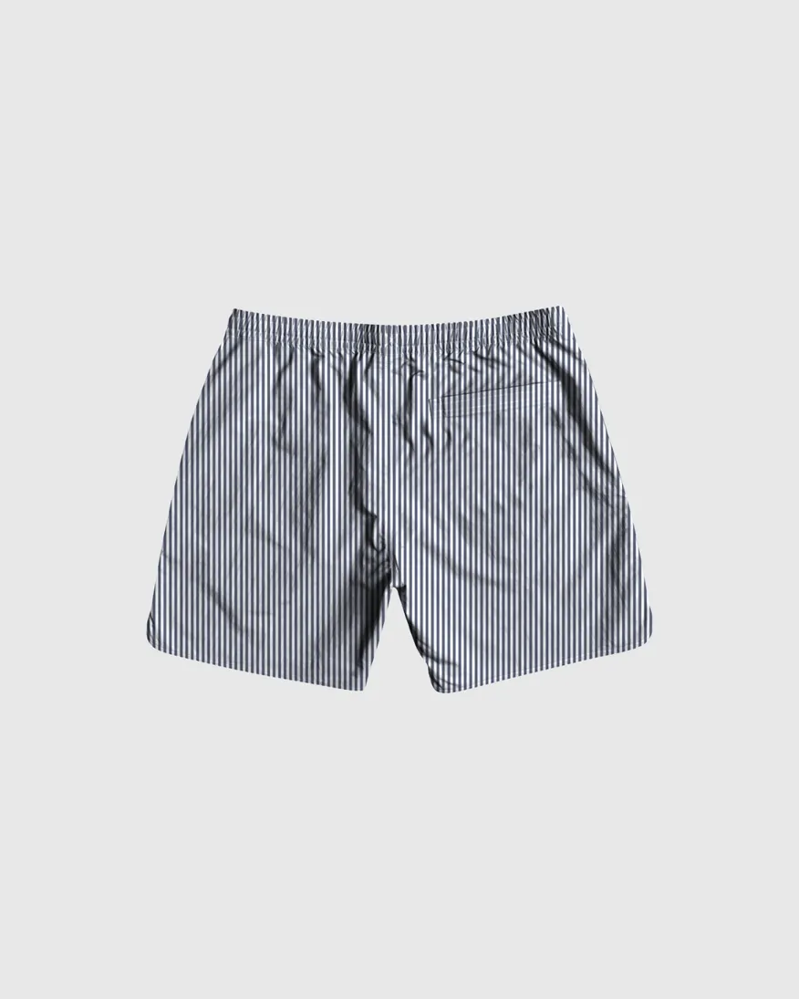 SHORT DE BAÑO LIBERATO BLANCO CON RAYAS AZULES
